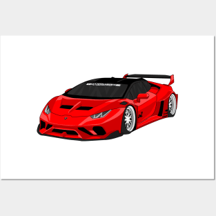 lamborghini huracan RED Posters and Art